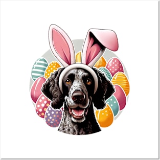 Pudelpointer Enjoys Easter with Festive Bunny Ears Posters and Art